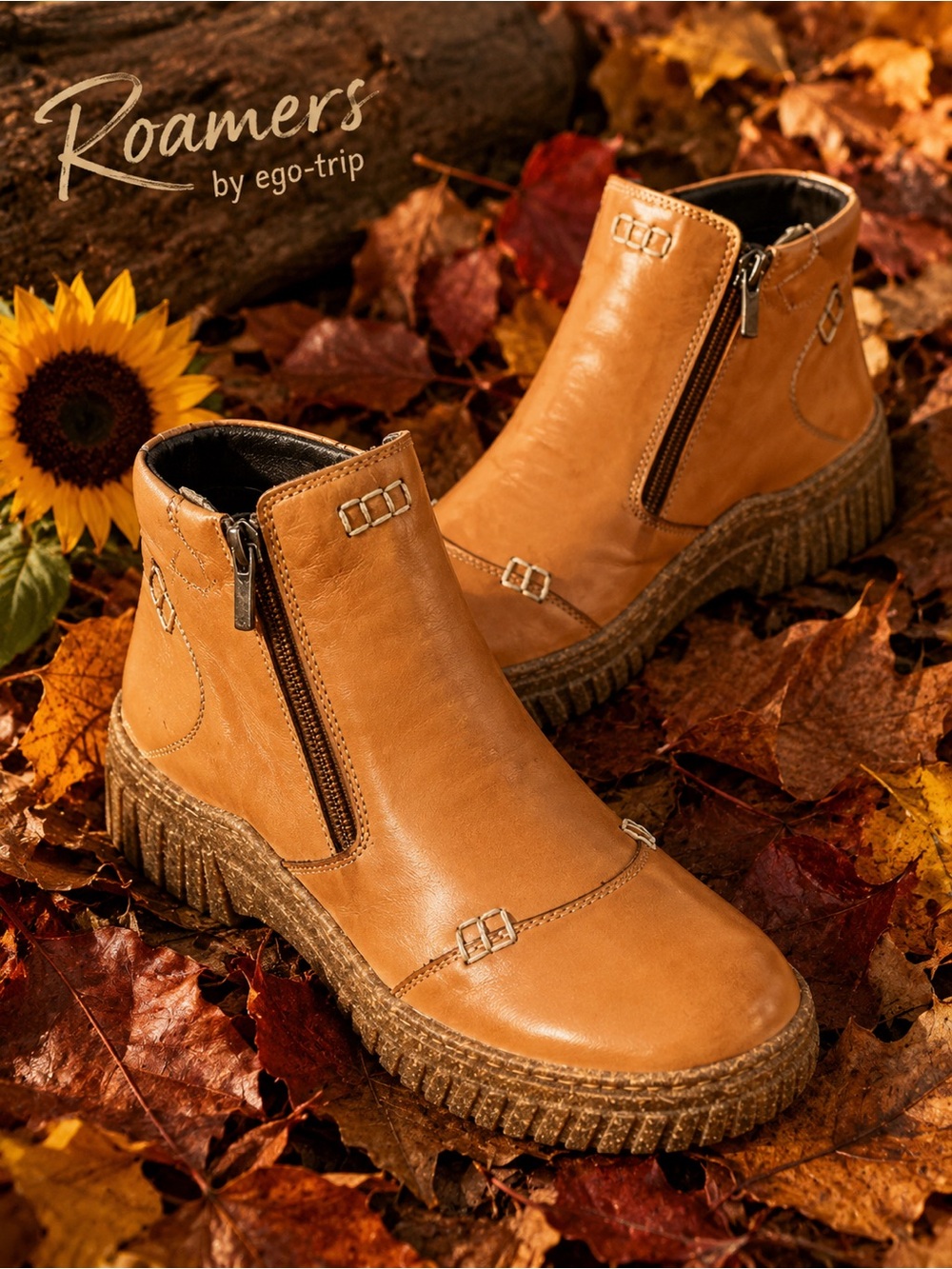 Roamers by ego-trip Amber Leather Short Boots — Size 36